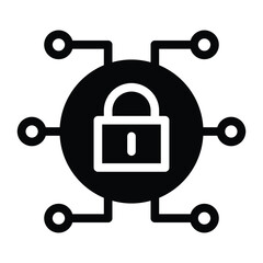 cyber security glyph icon illustration vector graphic