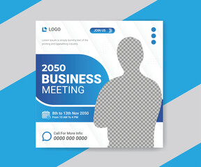 Annual Business Conference social media or webinar banner invitation post template.
