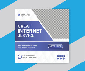 Great internet services social media or Instagram post design template
