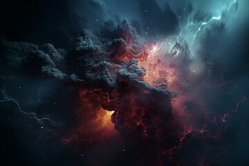 Fototapeta na wymiar 3D-rendered space nebula in a galaxy universe. Generative AI