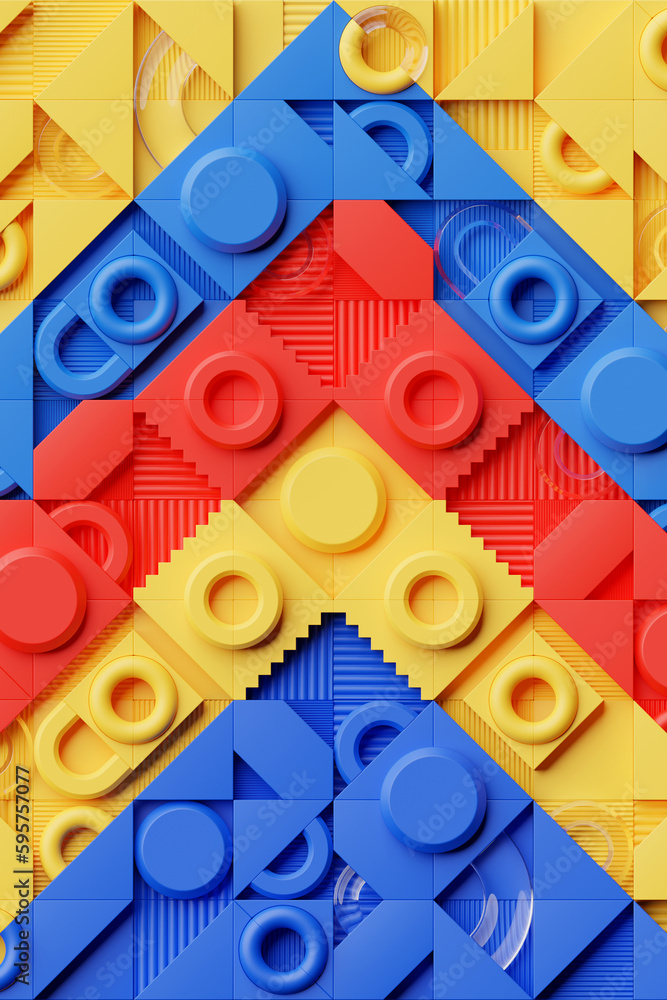 Aufkleber 3d geometric shapes. realistic render design. abstract colored minimalistic composition.