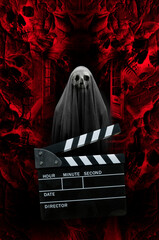 horror movie concept, movie slate