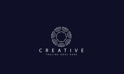 Simple and stylish monogram logo design template,