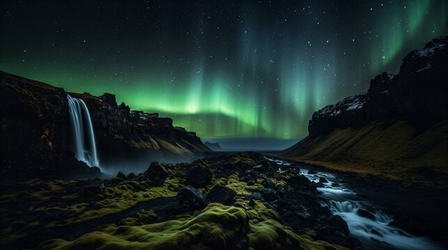 Beautiful view of northern light