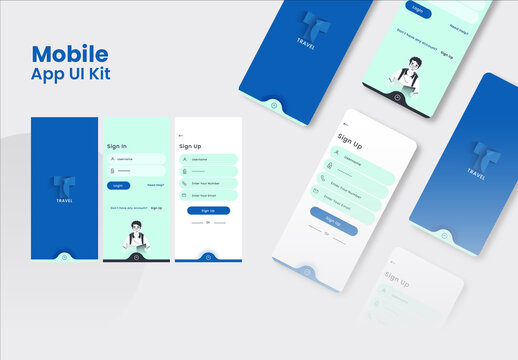 Traveling Mobile App,  Sign in and Sign up, Ui and Ux Screen Layouts. 