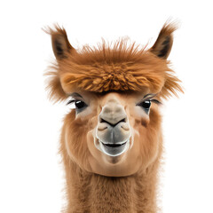 alpaca head isolated on white background