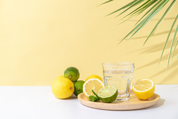 レモン　ライム　ミント　水