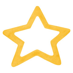 Star shaped hole watercolor illustration