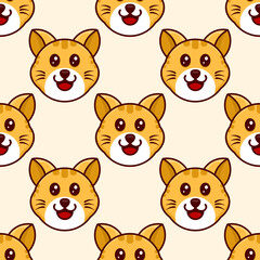 CUTE CAT CARTOON SEAMLESS PATTERN DESIGN