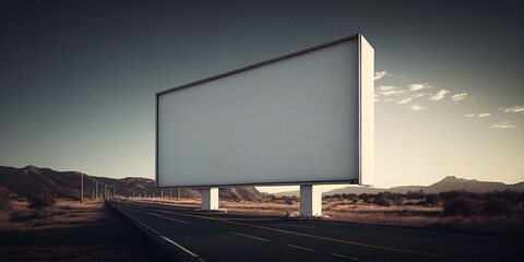 3D blank roadside billboard AI generated