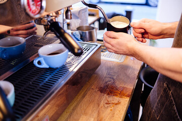 Skilled Barista Crafting Delicious Coffee Beverages