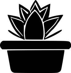 black plant and pot icon