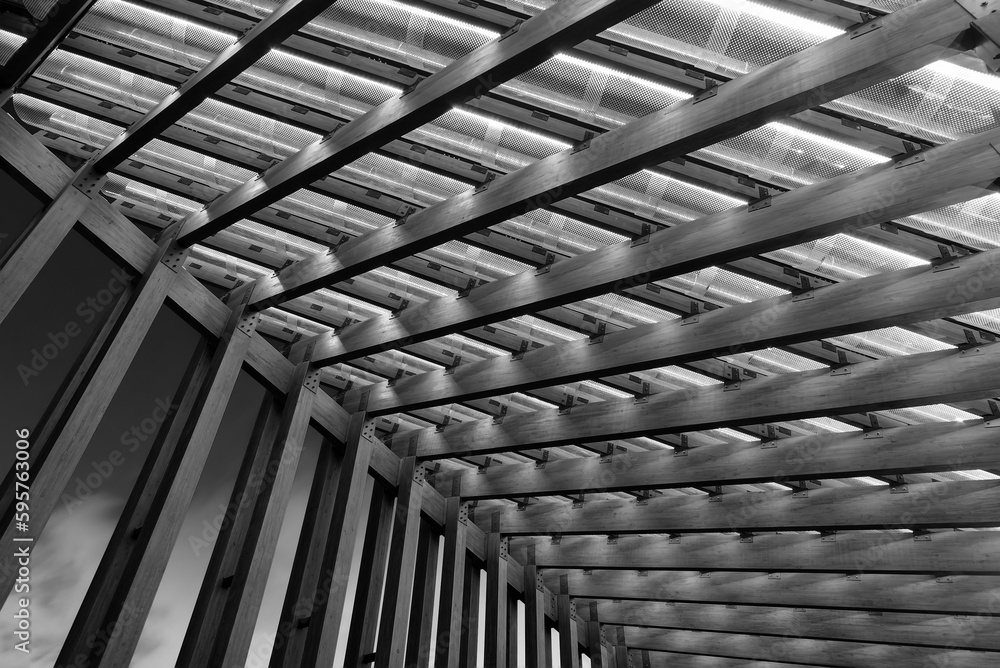 Poster interior of modern architecture. building abstract background