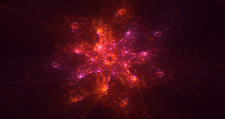 3D rendering abstract colorful fractal light background