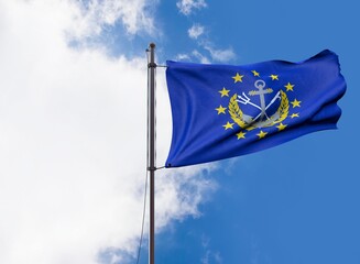 European Navy Flag - Waving Flag
