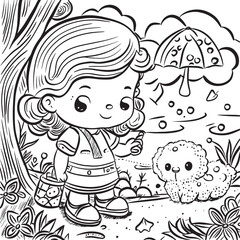 Kid on adventure kid coloring book