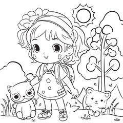 Kid on adventure kid coloring book