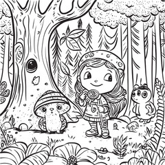Kid on adventure kid coloring book
