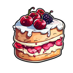 cake with cherries