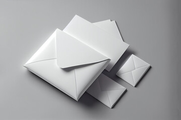 Blank White Envelope Mockup with an Invitation Card, AI Generated