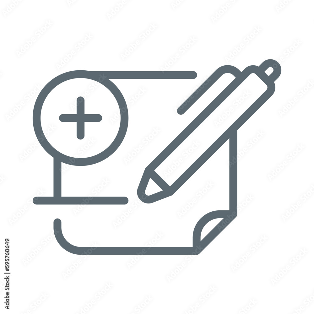 Poster add new note button concept illustration line icon design editable vector eps10
