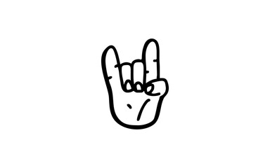 FINGER Doodle art illustration with black and white style.