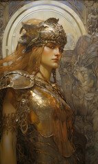 Fantasy art, portrait of a knight, oil painting, digital illustration, AI generated