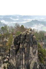 Nebel in der Felsenwelt bei Rathen- Sächsische Schweiz 1