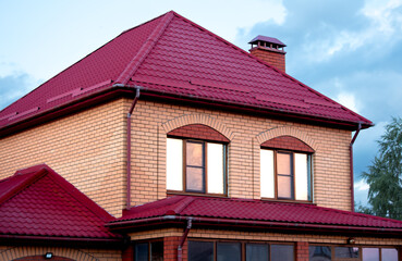 House on the background of the sunset