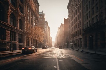 Fototapeta na wymiar A picture of a city street. Generative AI