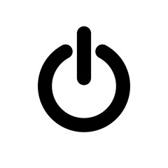 Power off icon, power off icon vector isolated on white background, power off icon flat illustration.
