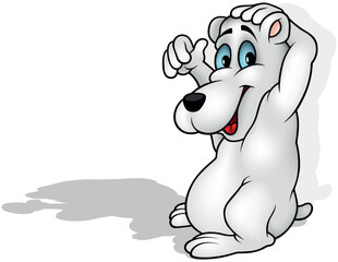 Cute White Polar Bear with Blue Eyes