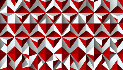 Generative AI, Symmetrical Geometric Pattern in Red and White