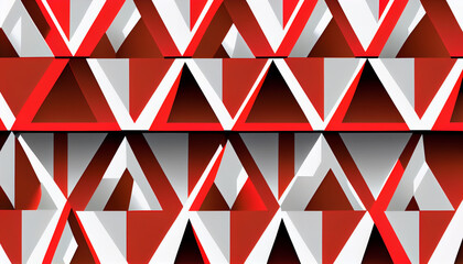 Generative AI, Symmetrical Geometric Pattern in Red and White