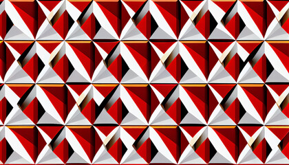 Generative AI, Symmetrical Geometric Pattern in Red and White
