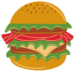 Stylized Classic Cheeseburger