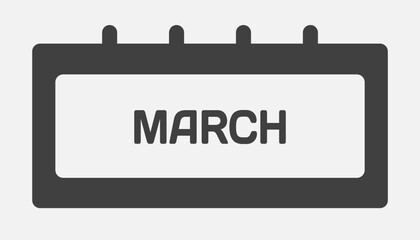 Vector template icon page calendar, month March