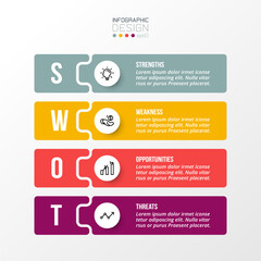 Infographic template business concept with swot analysis.