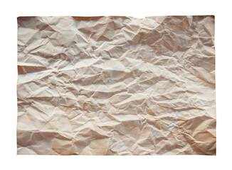 Old brown paper isolated on transparent background. Png realistic design element.