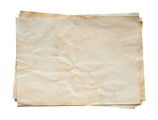 Old brown paper isolated on transparent background. Png realistic design element. - 595778432