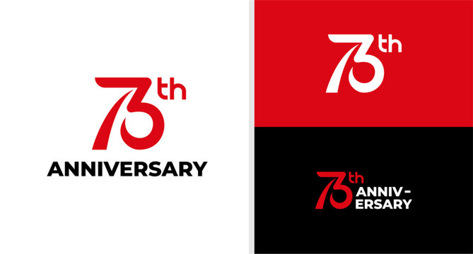 73 YEAR ANNIVERSARY CELEBRATION LOGOTYPE VECTOR EDITABLE