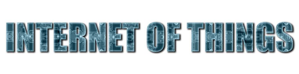 A set of words about innovation and computer technology. The word INTERNET OF THINGS with the texture of electronic circuit board. File 13 of 16