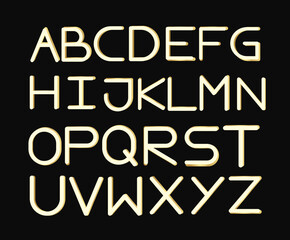 Gold creamy alphabet letters font