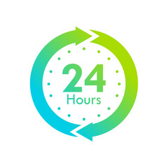24 hours a day design template illustration