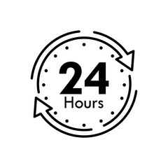 24 hours a day design template illustration