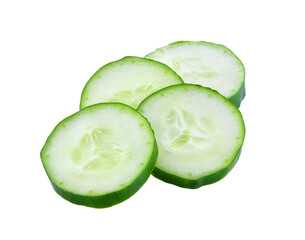 Fresh slice cucumber on transparent png