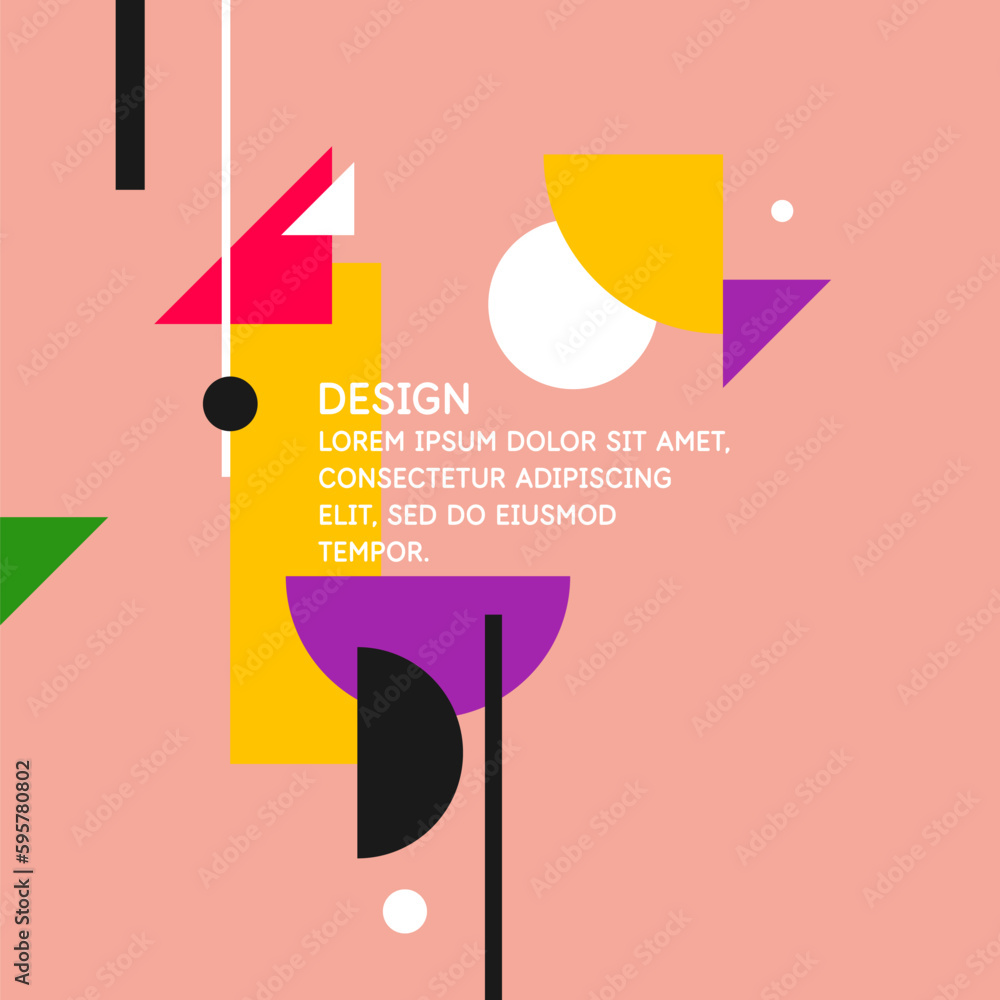 Poster modern geometric composition of various shapes. illustration for design. abstract background in the 