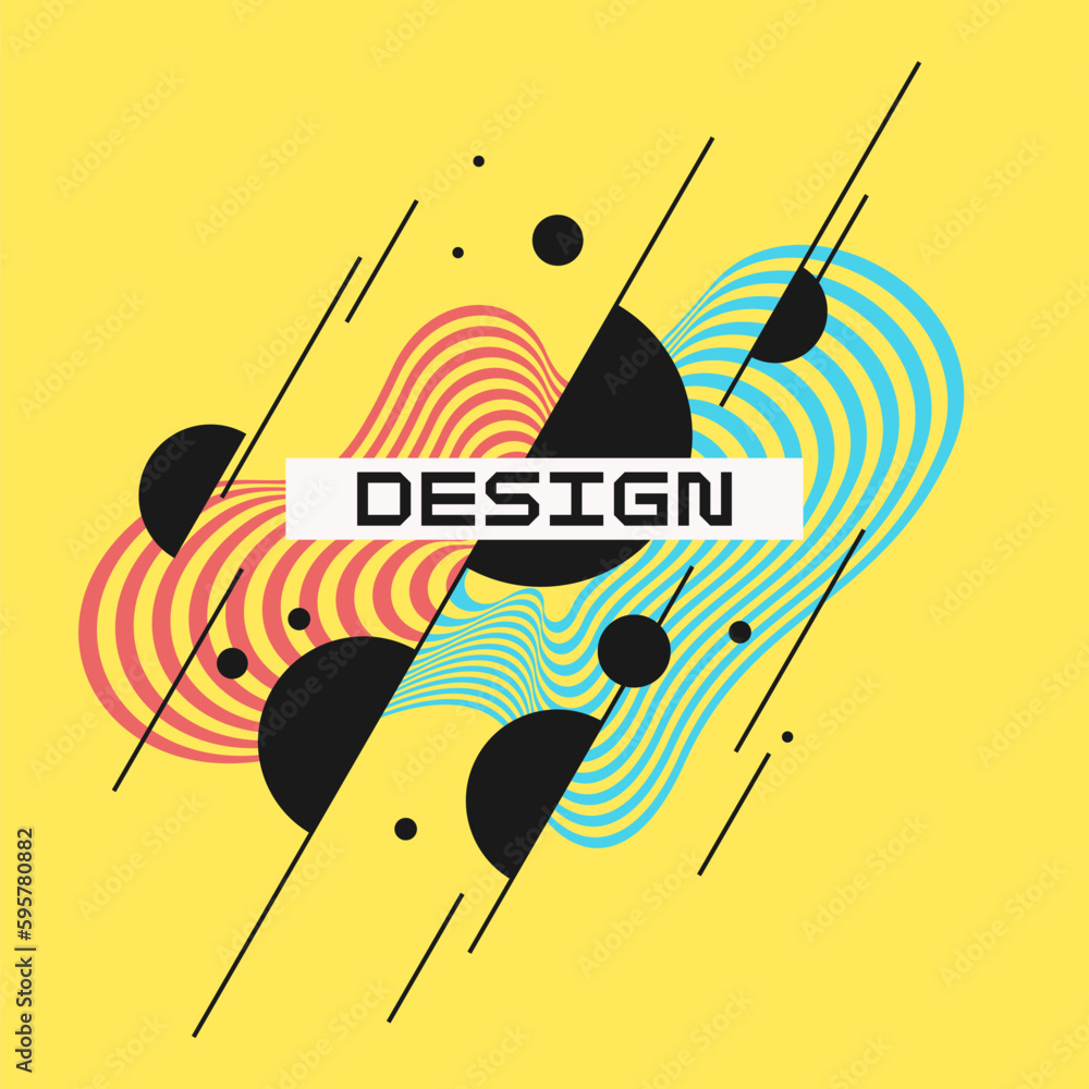 Poster composition with geometric shapes. abstract background for design.
