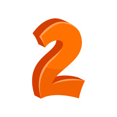 Illustration of number one. Image for design in cartoon style.