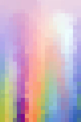 bright gradient background - blue color turning into yellow, pixel mosaic tile. copy space. Vertical image